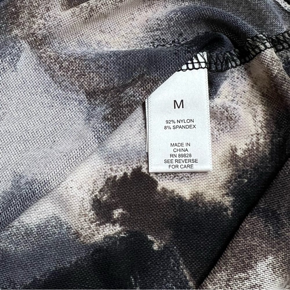 LOGO Layers by Lori Goldstein Women’s M Watercolor Mesh Mock-Neck Top Semi Sheer - Picture 4 of 6